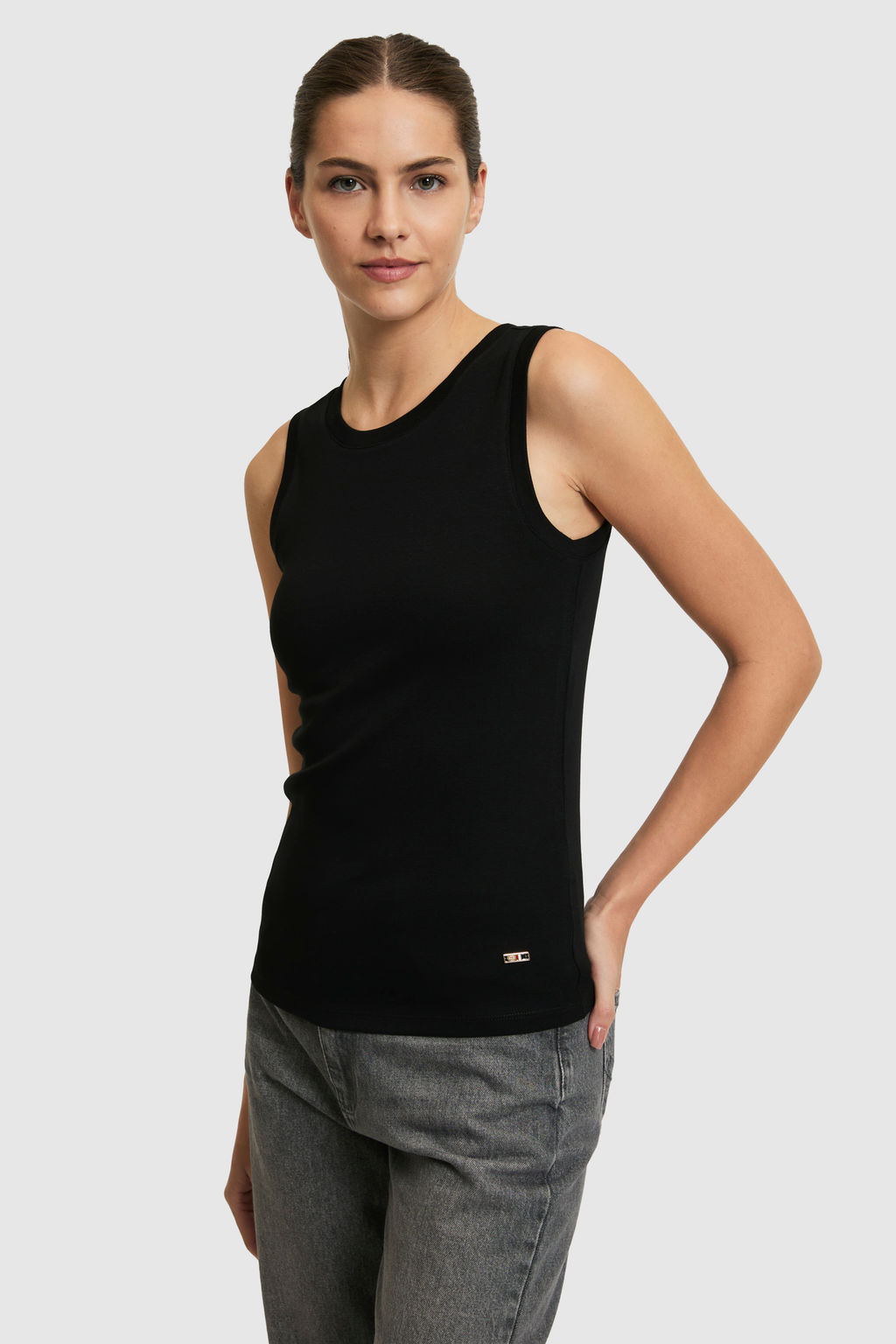 Kad_n Siyah Bisiklet Yaka Basic Ti__rt - U.s. polo assn фото 3