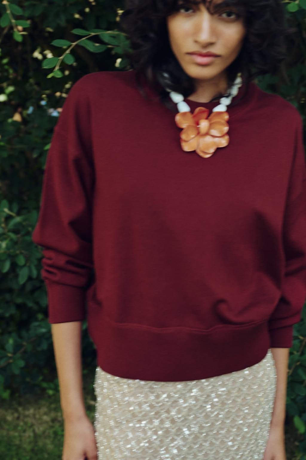 BASIC PLAIN KNIT SWEATSHIRT - Zara фото 13
