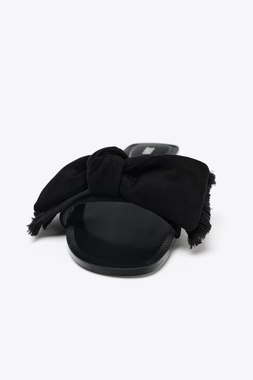 SPLIT SUEDE BOW SANDALS - Zara фото 3