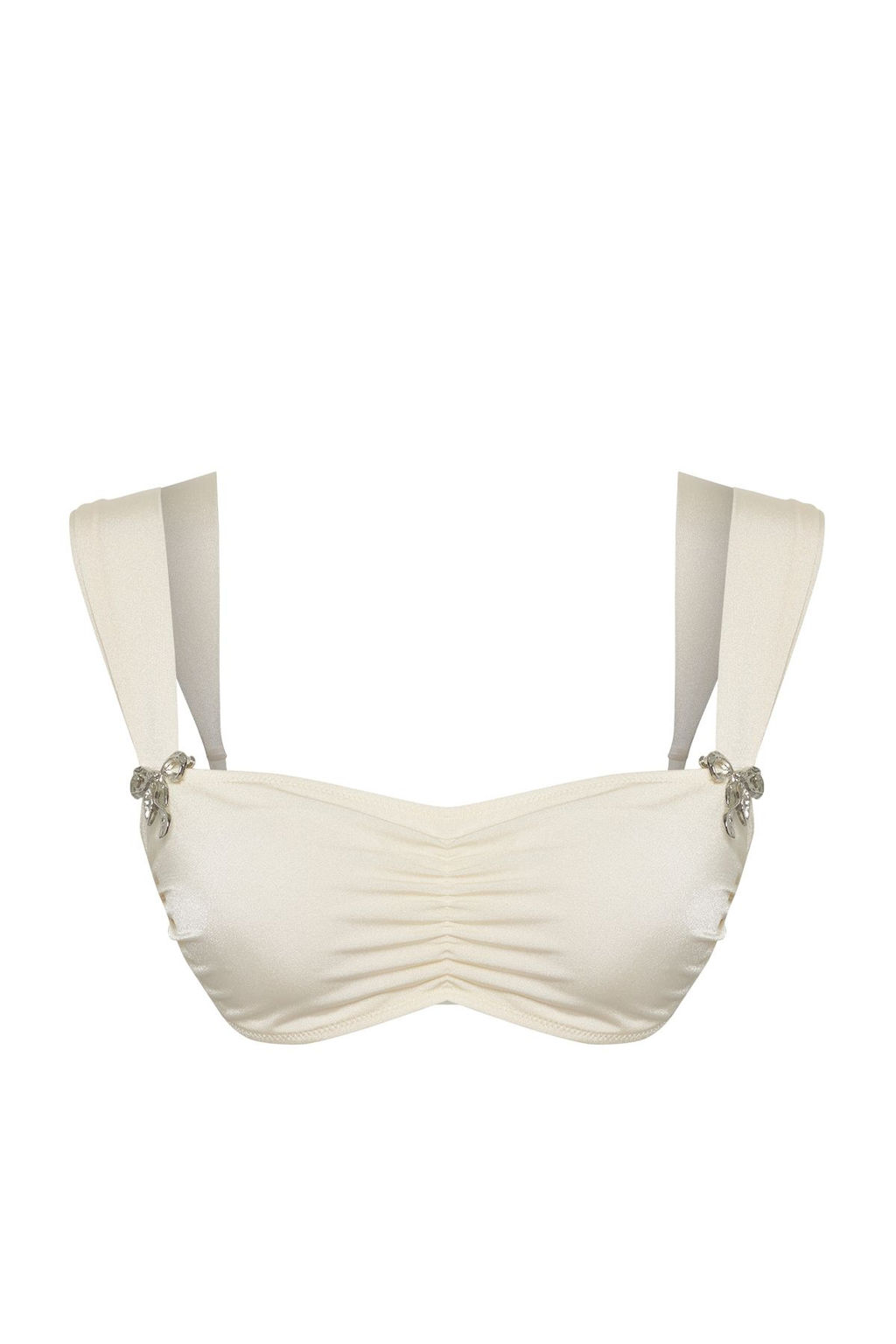Ekru Kare Yaka Fiyonk Aksesuarl? Pretty Bikini Ustu TBESS25BU00036