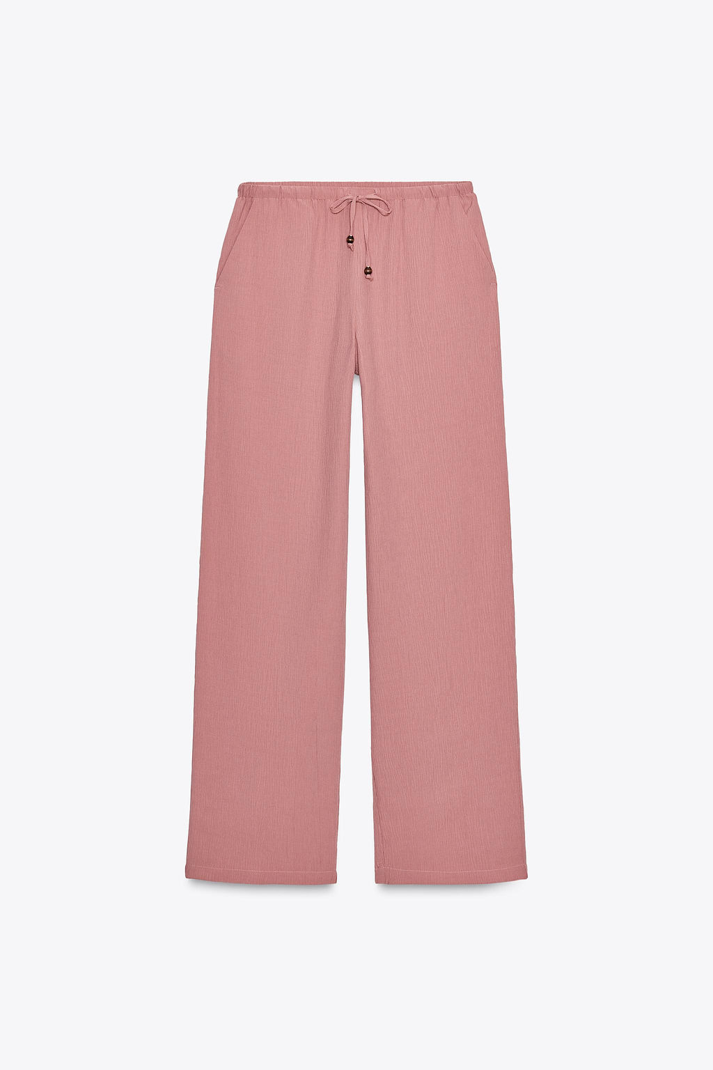 WRINKLED-EFFECT WIDE-LEG TROUSERS - Zara фото 17