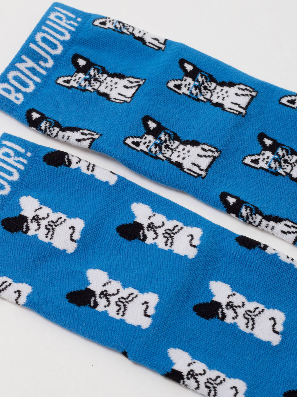 Цена за 2 пары. Носки Классические CONTE Хлопковые носки с рисунком French bulldog синий - Conte elegant фото 4