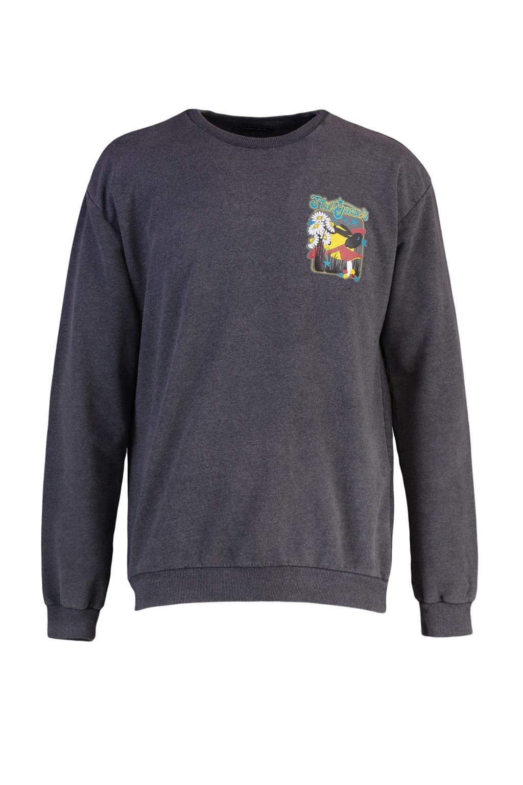 Antrasit Relaxed/Rahat Kesim Bisiklet Yaka Eskitme/Soluk Efektli Sweatshirt TMNAW23SW00476 - Trendyolmilla фото 8
