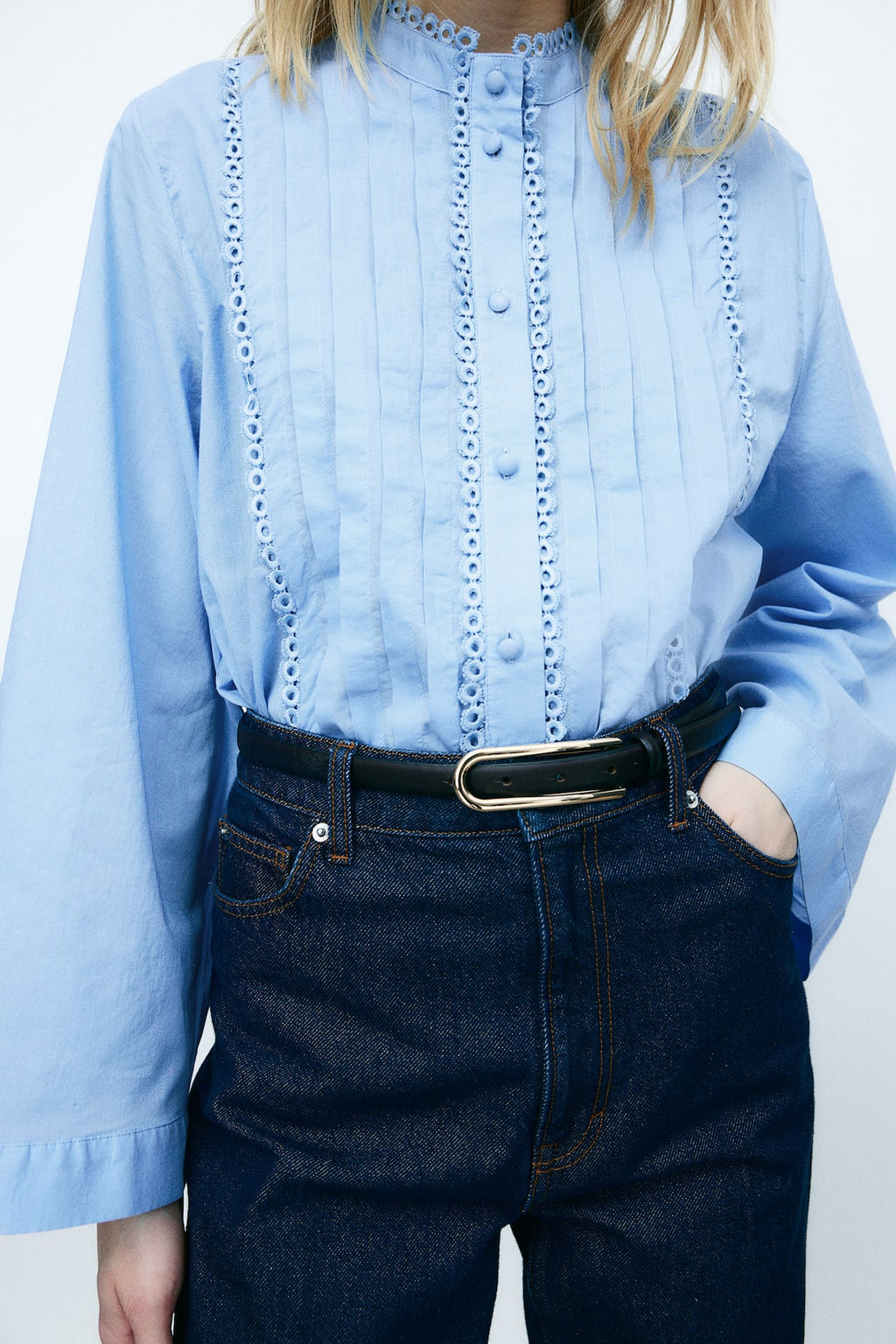 Blusa de algodon con jaretas - H&m фото 2