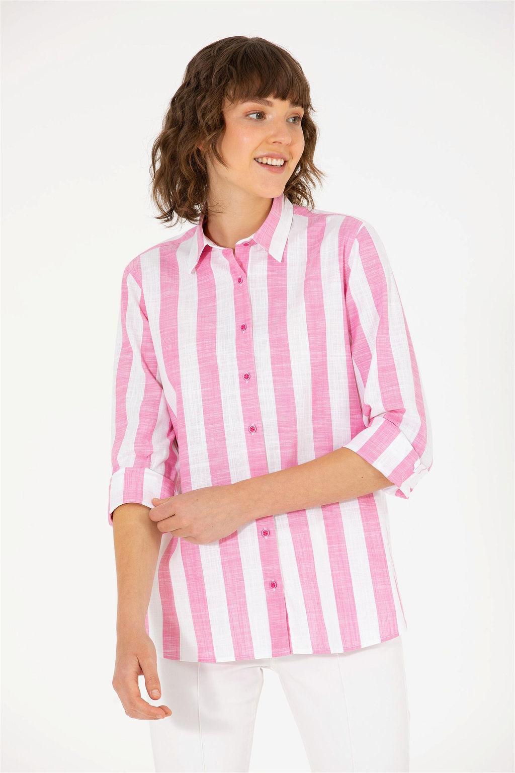 Женская розовая рубашка с длинным рукавом - U.s. polo assn фото 8