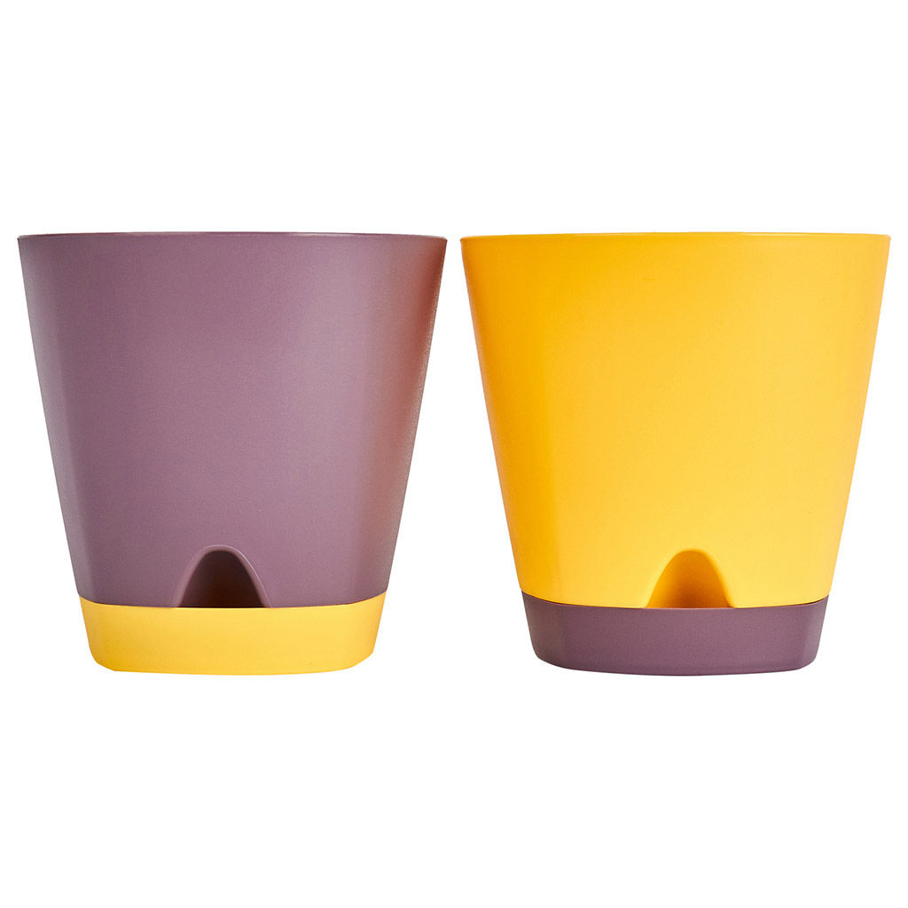 Ingreen Горшок для цветов пластмассовый Amsterdam 2,5л, д17см, h16см, с прикорневым поливом, морозная слива (Россия) - Домашняя мода фото 5