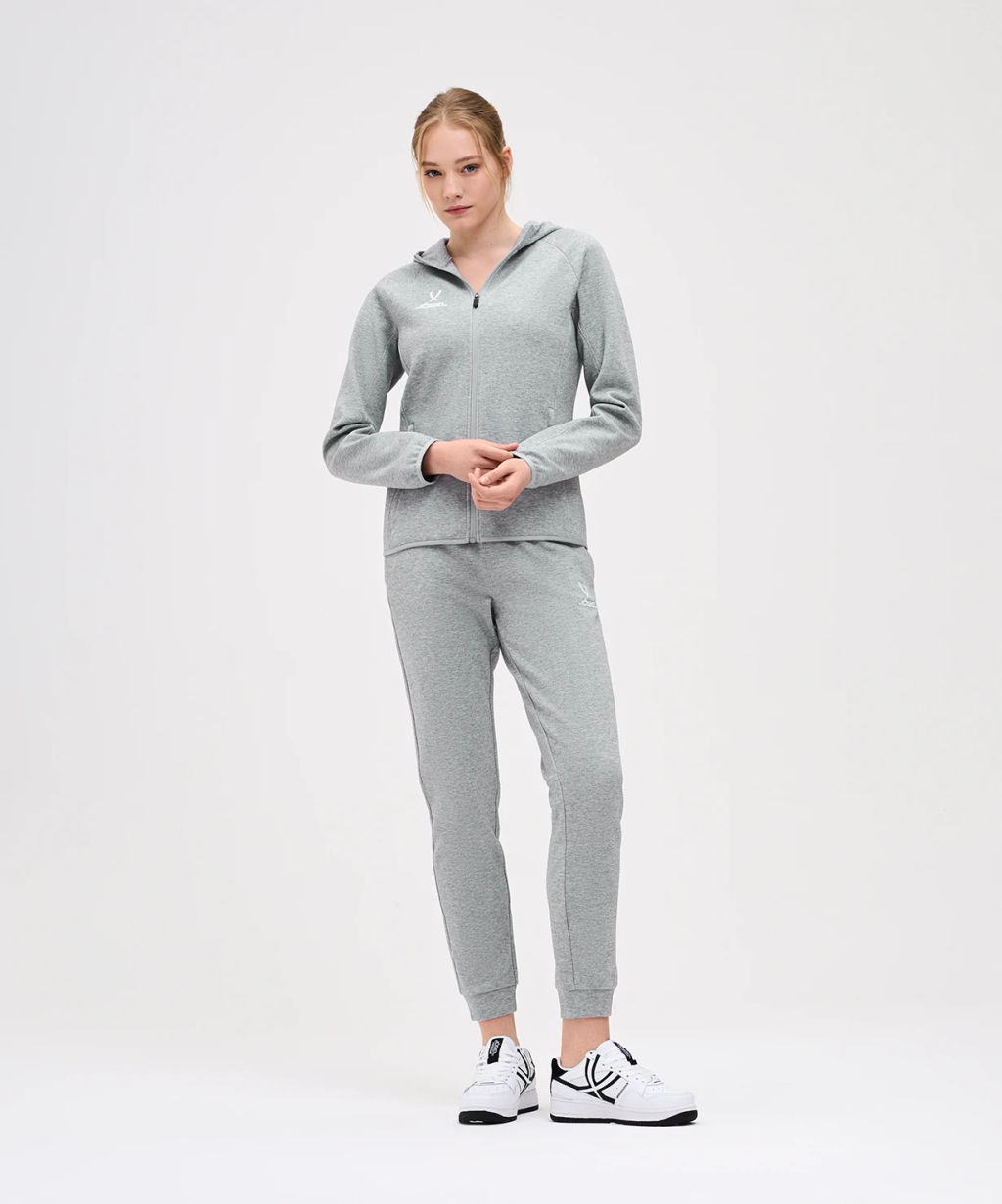 Худи на молнии женское JOGEL ESSENTIAL Athlete Hooded FZ Jacket W, серый  фото 7