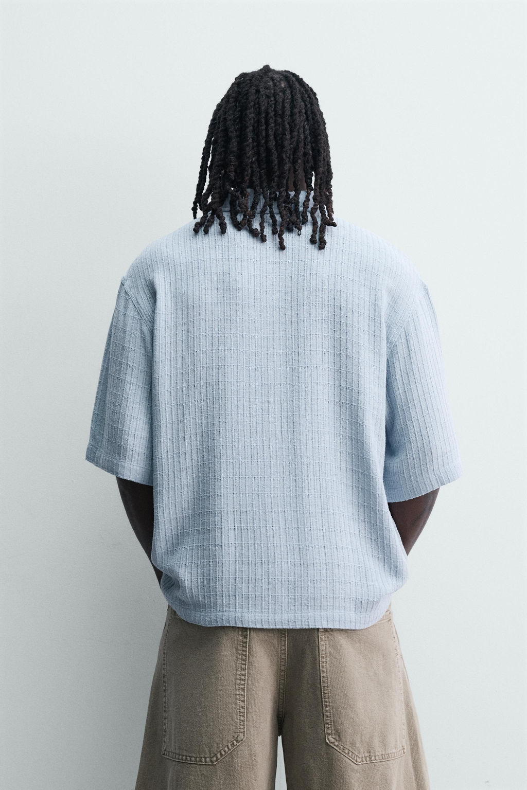 CAMISA RELAXED FIT ESTRUCTURA TEXTURA / Celeste - Zara фото 3