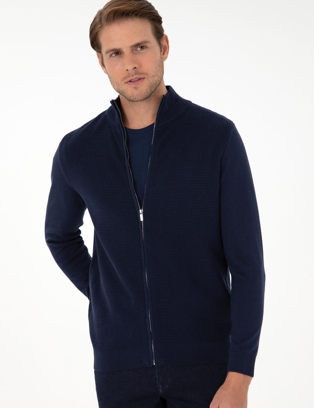 Lacivert Slim Fit Fermuarl_ Triko H_rka - Pierre cardin фото 3
