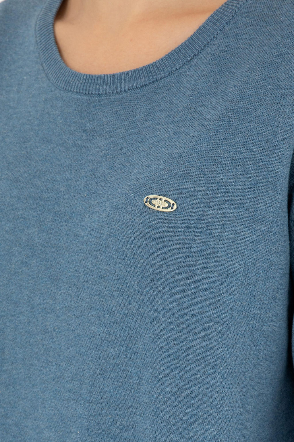 Свитер женский U.S. Polo Assn с круглым вырезом синий хлопок  фото 14