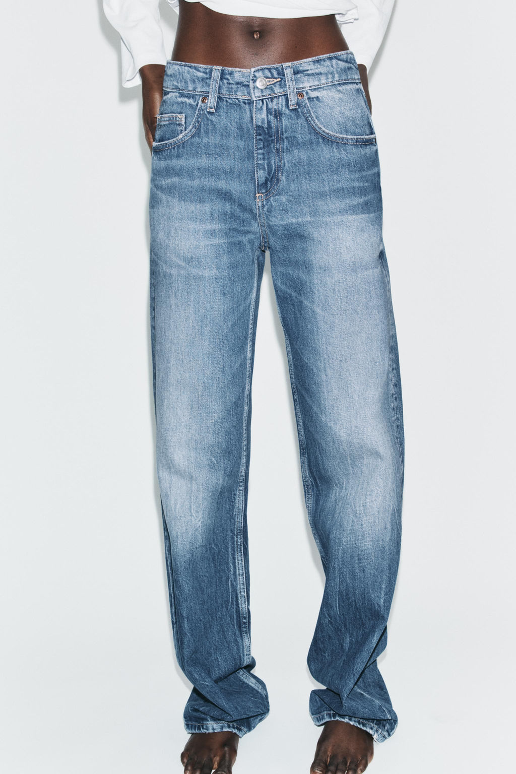 TRF WIDE-LEG HIGH-WAIST JEANS - Zara фото 10