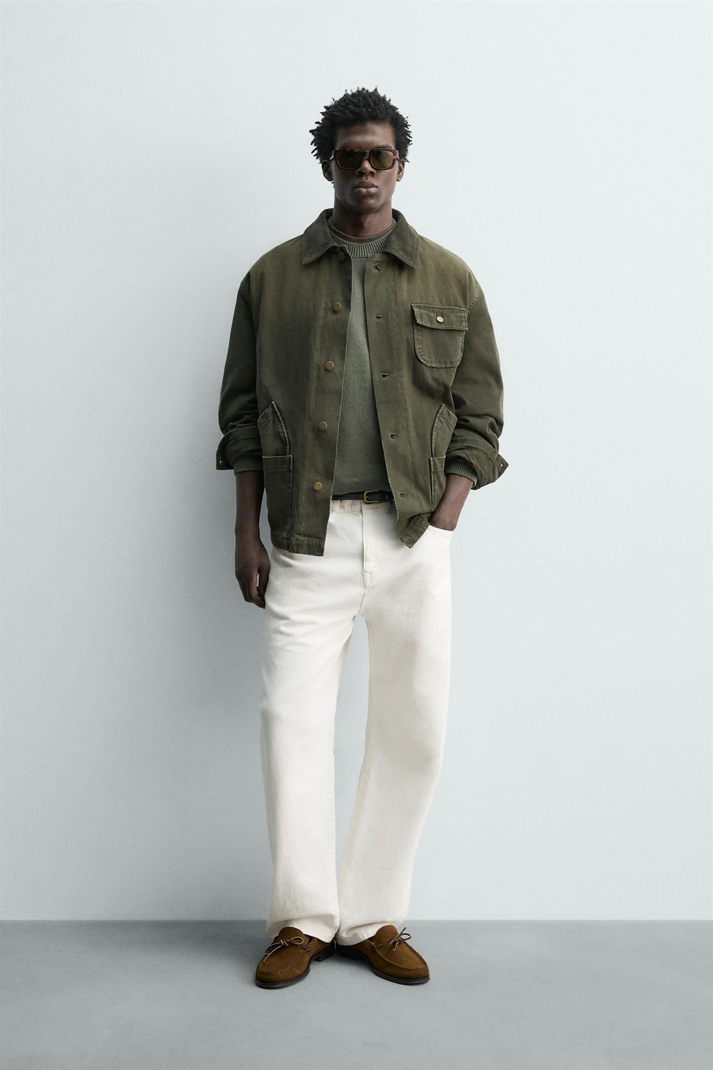 WASHED JACKET WITH COMBINED COLLAR - Zara фото 10