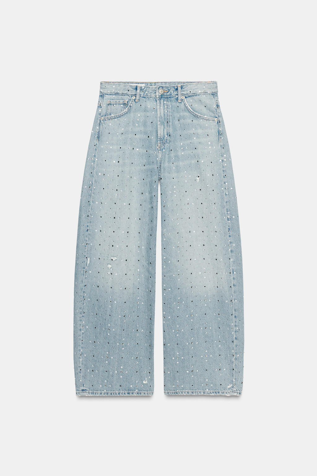TRF BAGGY JEANS WITH RHINESTONE JEWELS - Zara фото 5