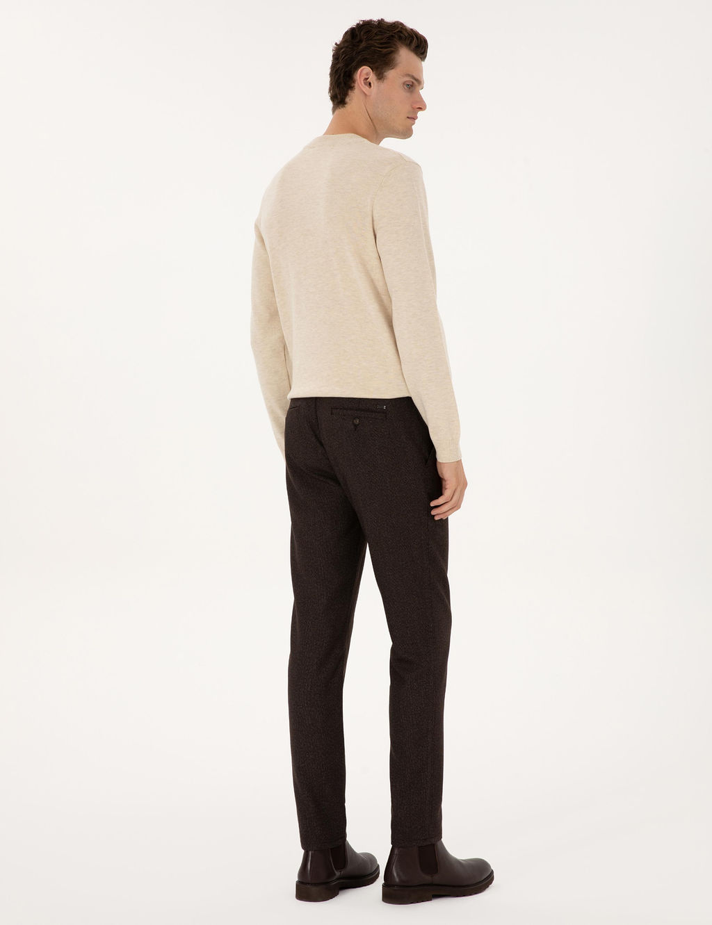 Kahverengi Slim Fit Kanvas Pantolon - Pierre cardin фото 4