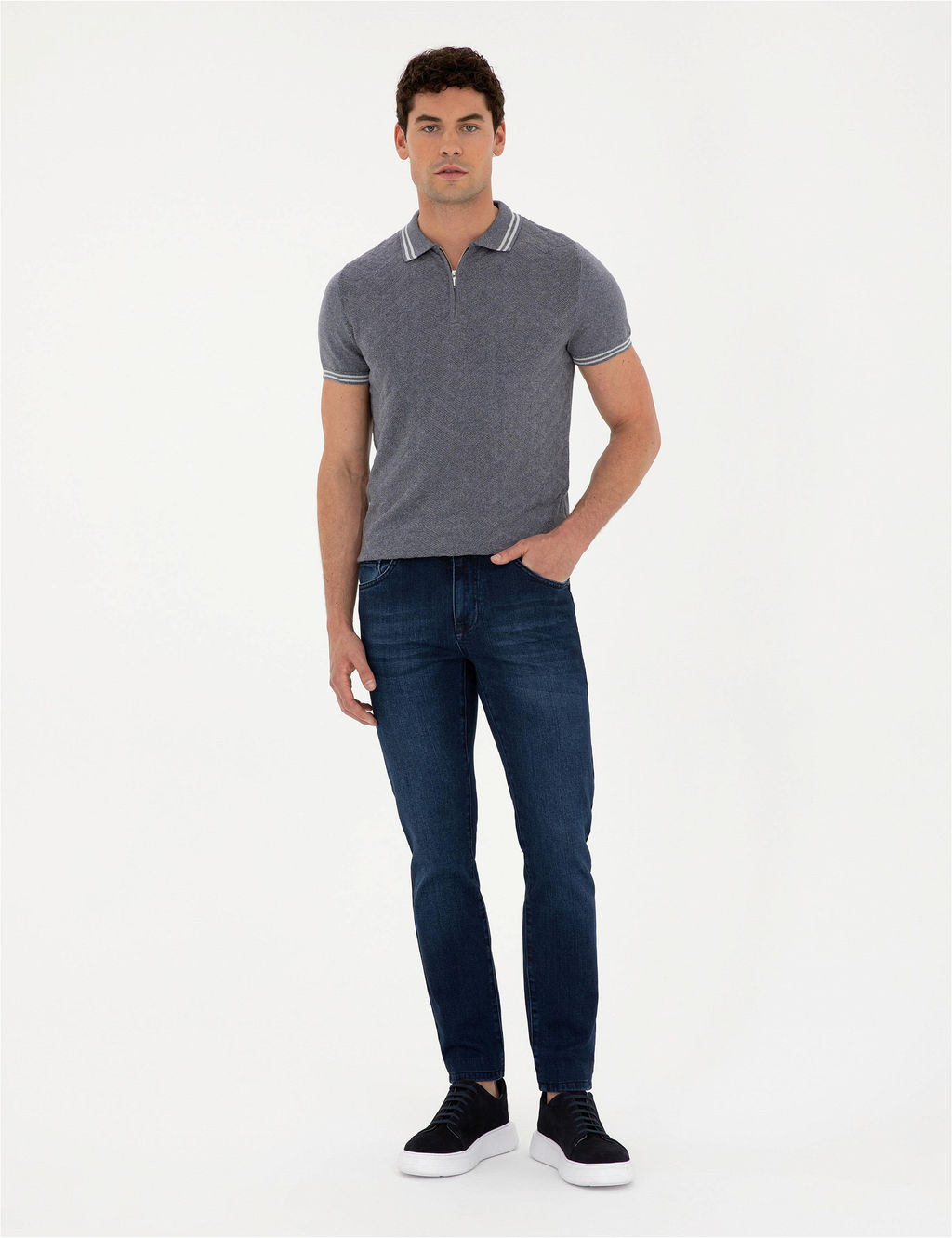 Koyu Lacivert Slim Fit Jean Pantolon - Pierre cardin фото 3