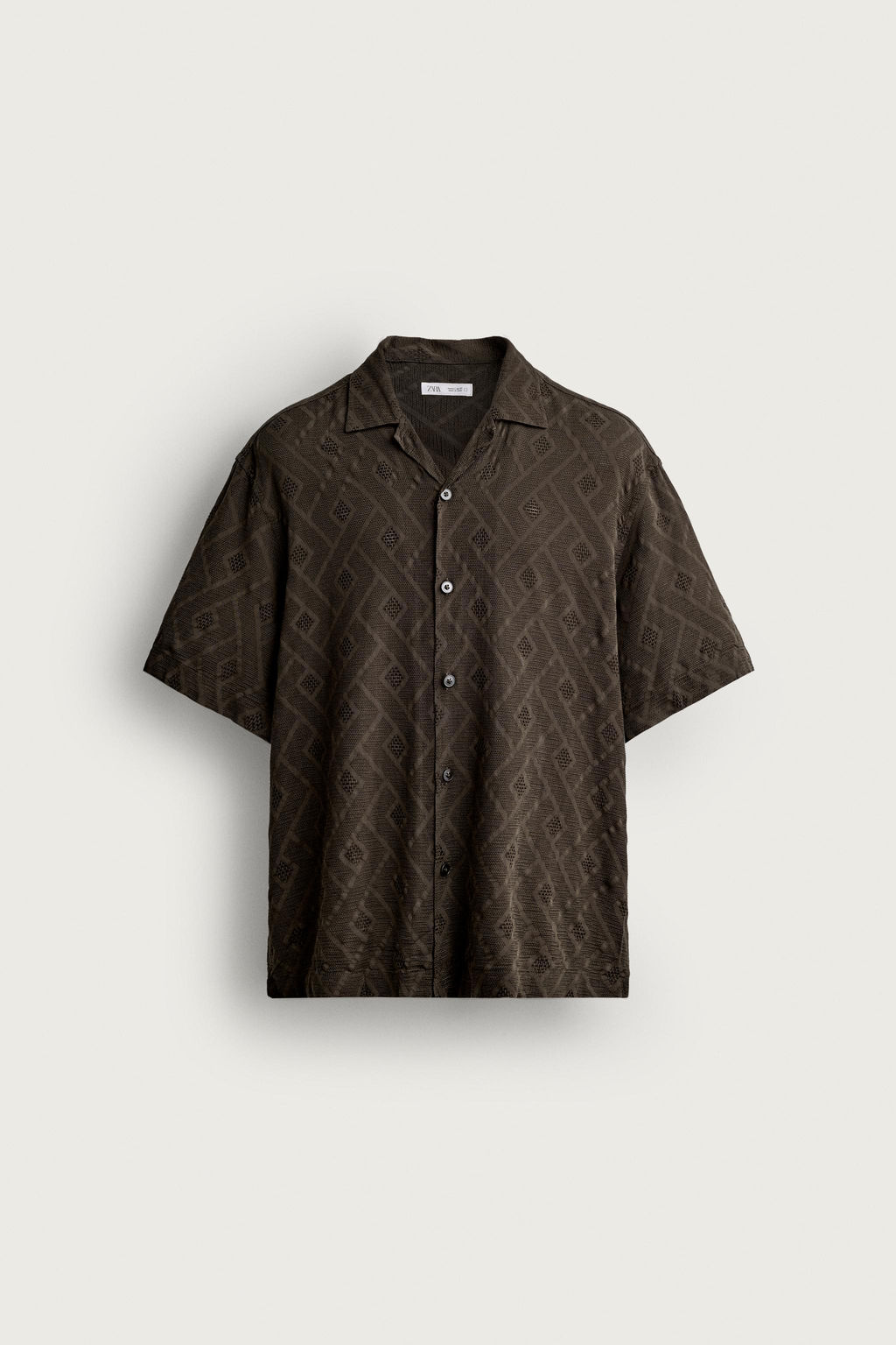 CAMISA JACQUARD GEOM?TRICO / Marr?n - Zara фото 8