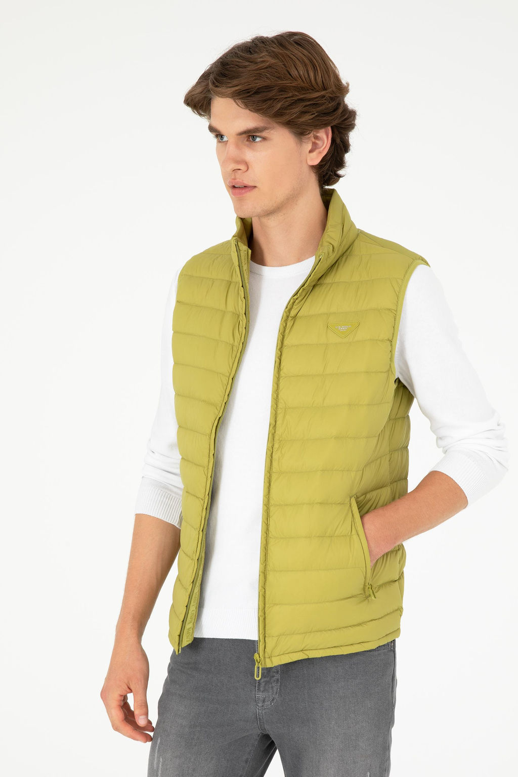 Мужской фисташковый зеленый жилет - U.s. polo assn фото 3