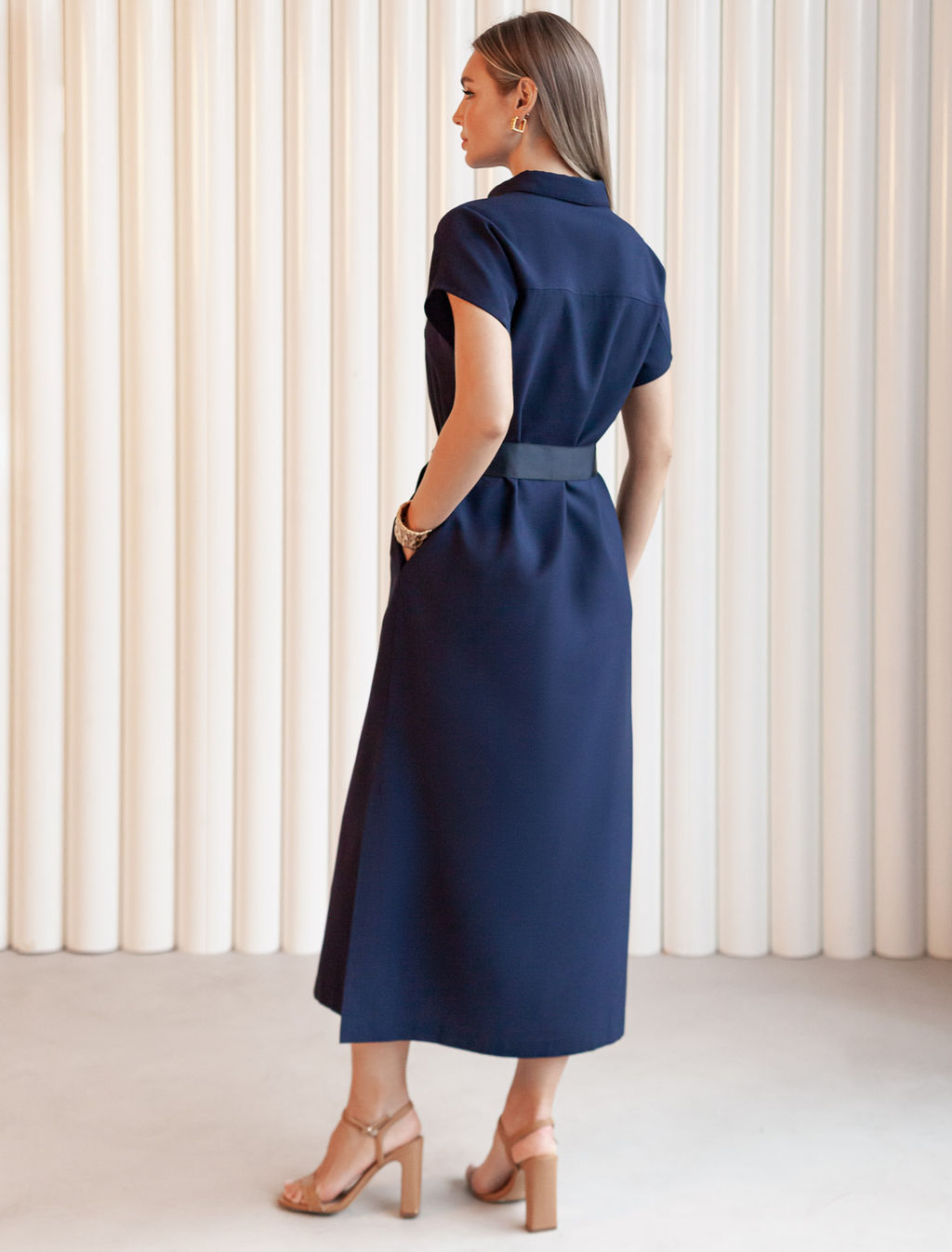 VILATTE / Платье-рубашка из плотного лиоцелла фото 4