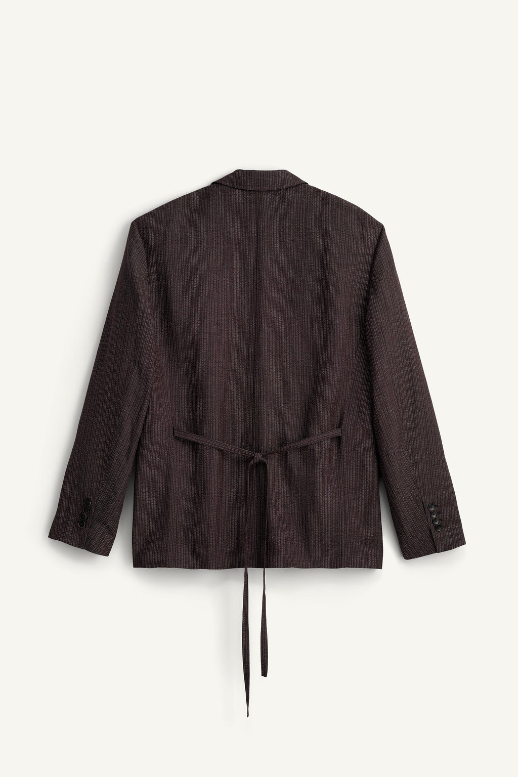 BLAZER TRAJE RAYAS VISCOSA - LINO / Marr?n oscuro - Zara фото 6