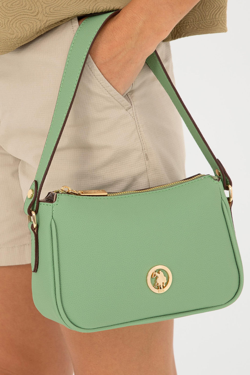 Женская зеленая сумка через плечо Неожиданная скидка в корзине