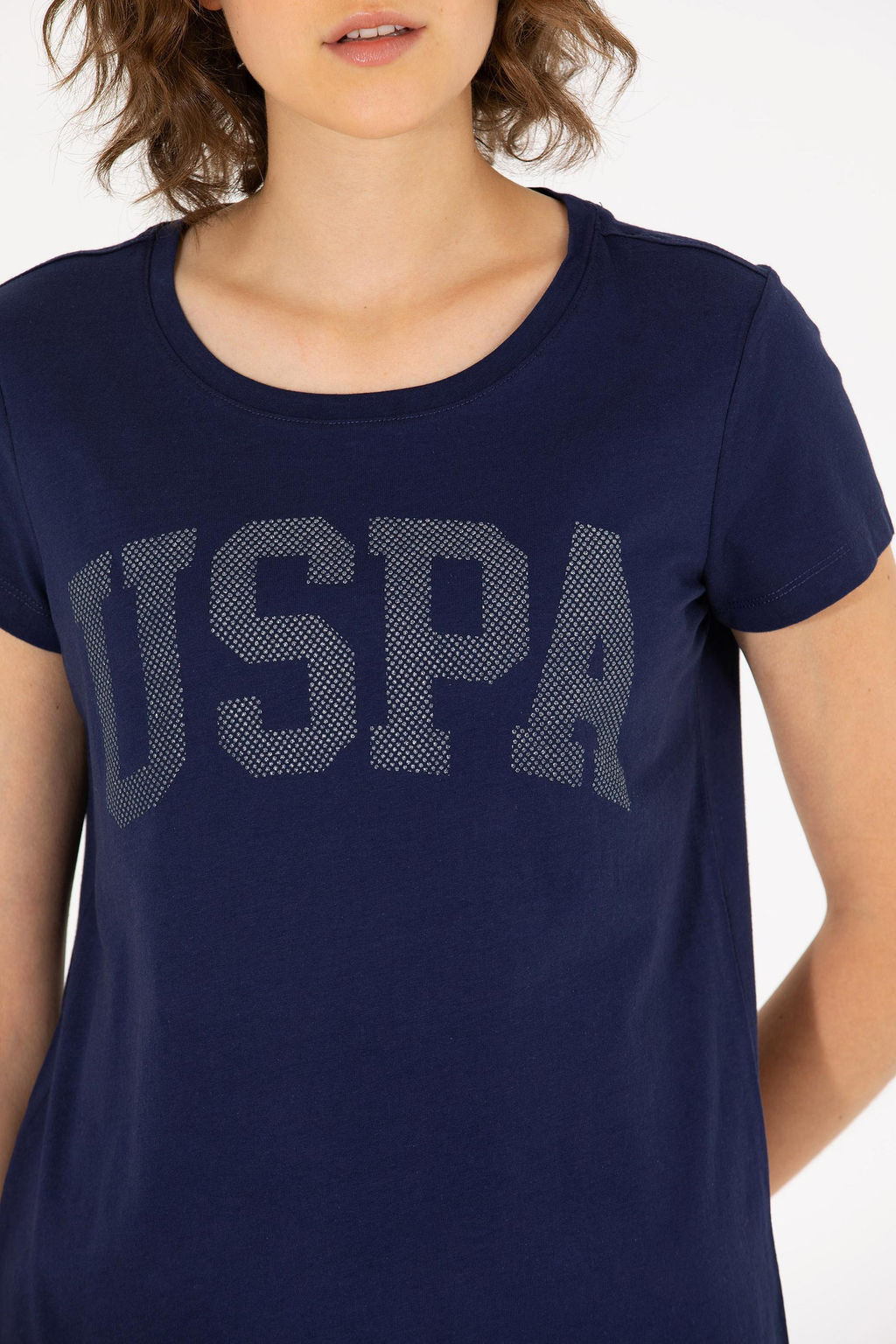 U. S. Polo Assn Женская базовая футболка темно-синего цвета с круглым вырезом - U.s. polo assn фото 21