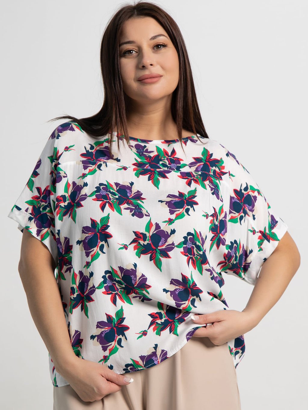 Блуза Элина (белая) Б15249-13М - Lt collection фото 2