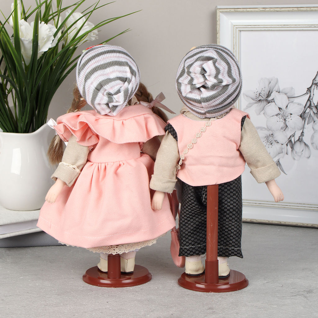 Сувенир коллекционный 2 штуки набор 30 см / 1215-6 /уп 24/розовое платье - Галеонтрейд фото 2