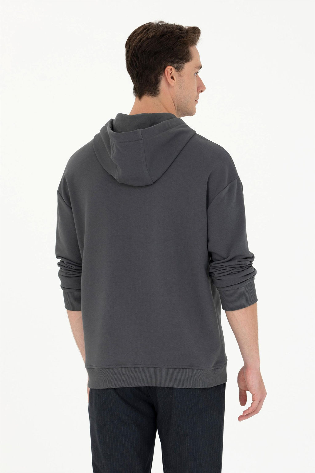 U. S. Polo Assn Мужская толстовка оверсайз с капюшоном антрацитового цвета - U.s. polo assn фото 5