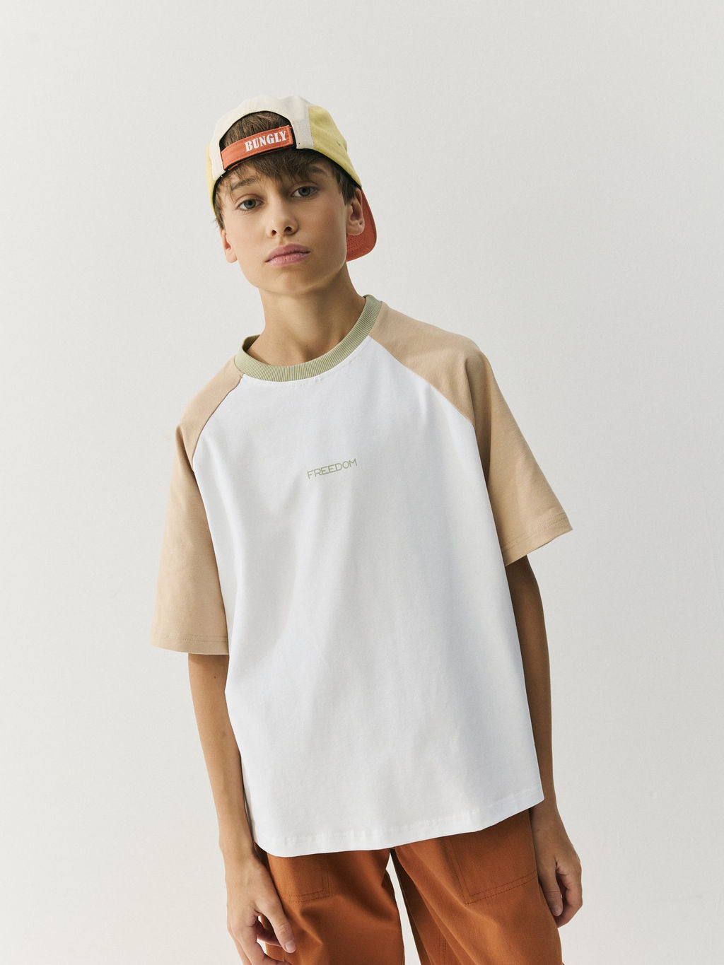 Футболка Колор блок Тофу/Песок 7+ - Bungly фото 4