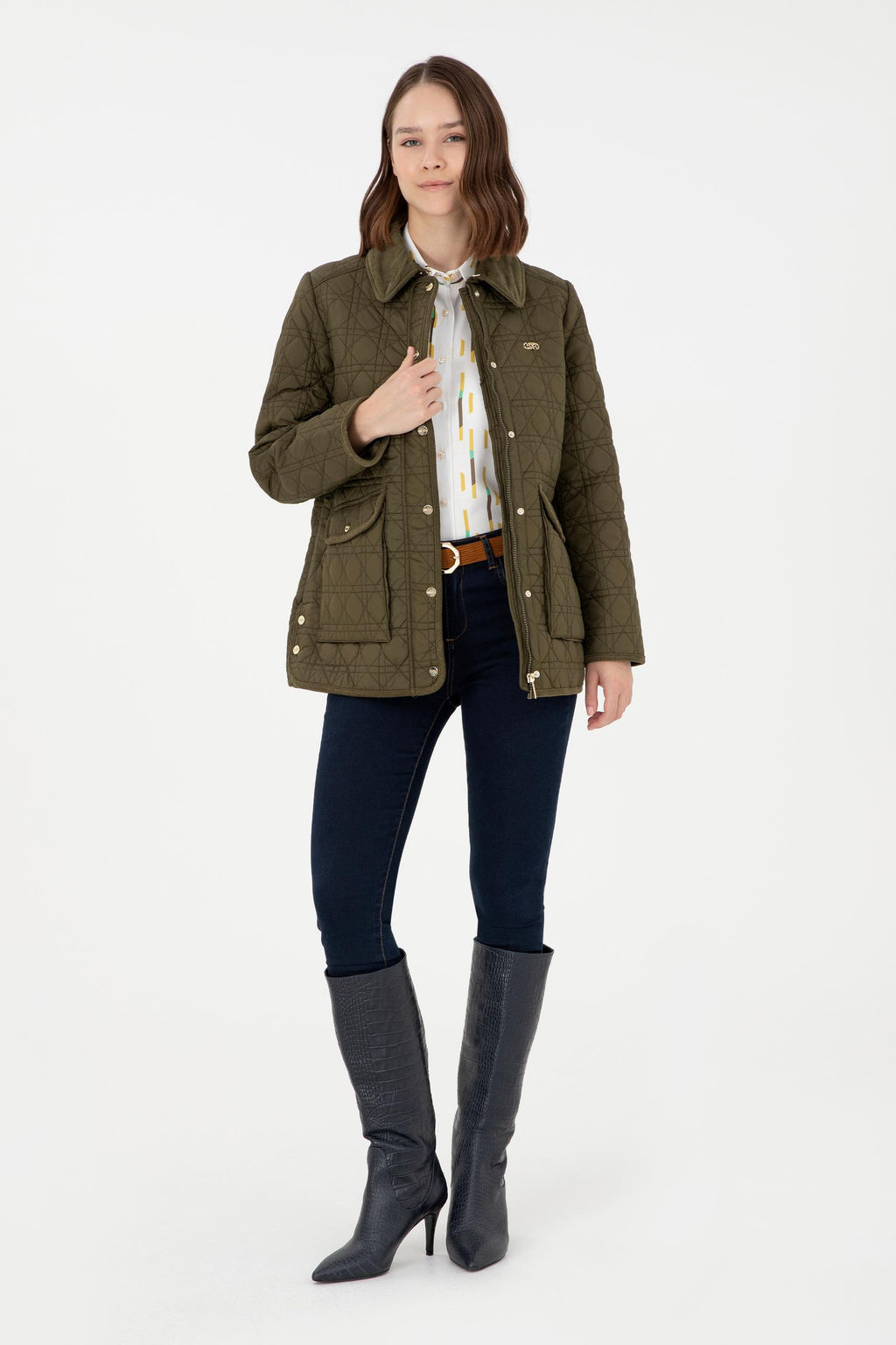 Женское пальто цвета хаки - U.s. polo assn фото 4