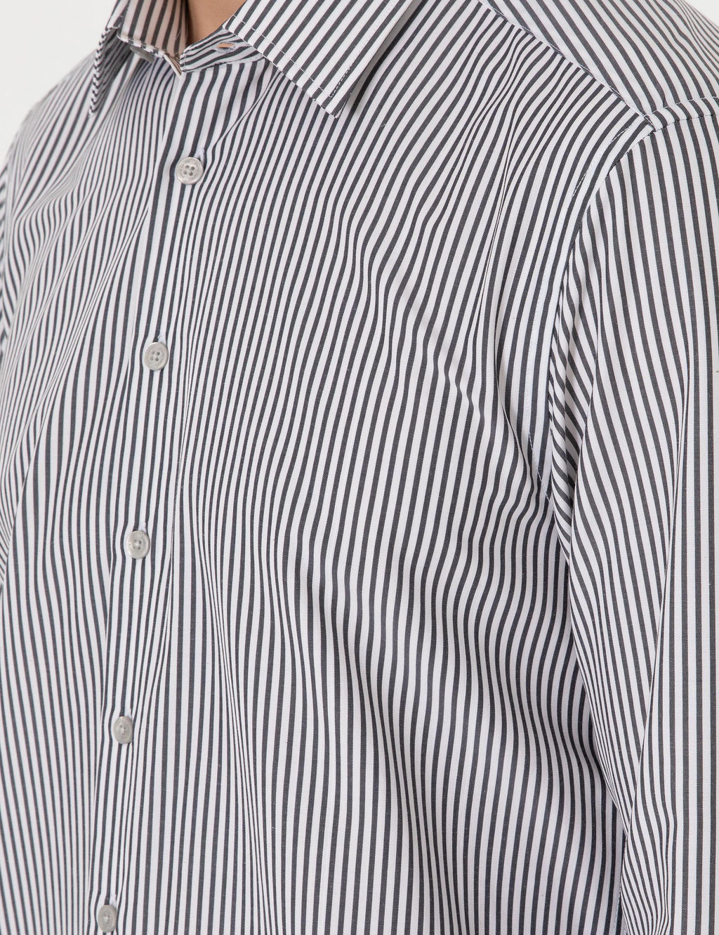 Siyah Slim Fit _izgili Uzun Kollu G_mlek - Pierre cardin фото 7