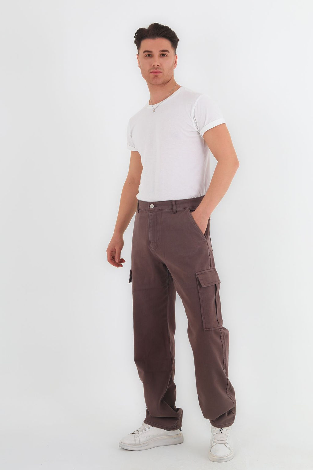 TRENDYOL MAN Siyah Kargo Cepli Gabardin Baggy/Bol Kesim %100 Pamuklu Rahat Pantolon TMNSS24PL00021 - Trendyolmilla фото 25