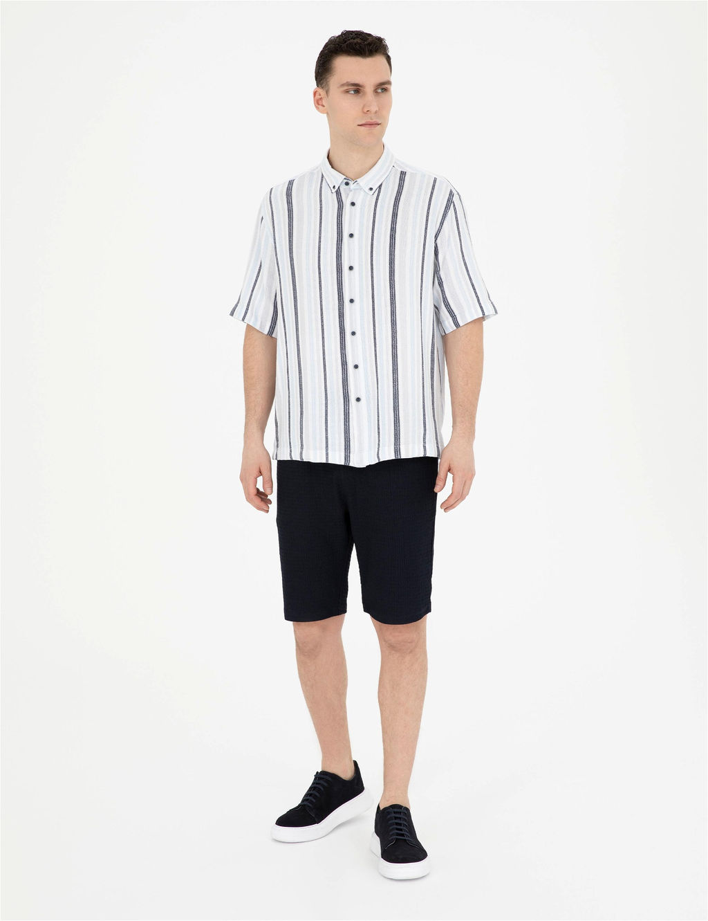 Lacivert Oversize K_sa Kollu G_mlek - Pierre cardin фото 4