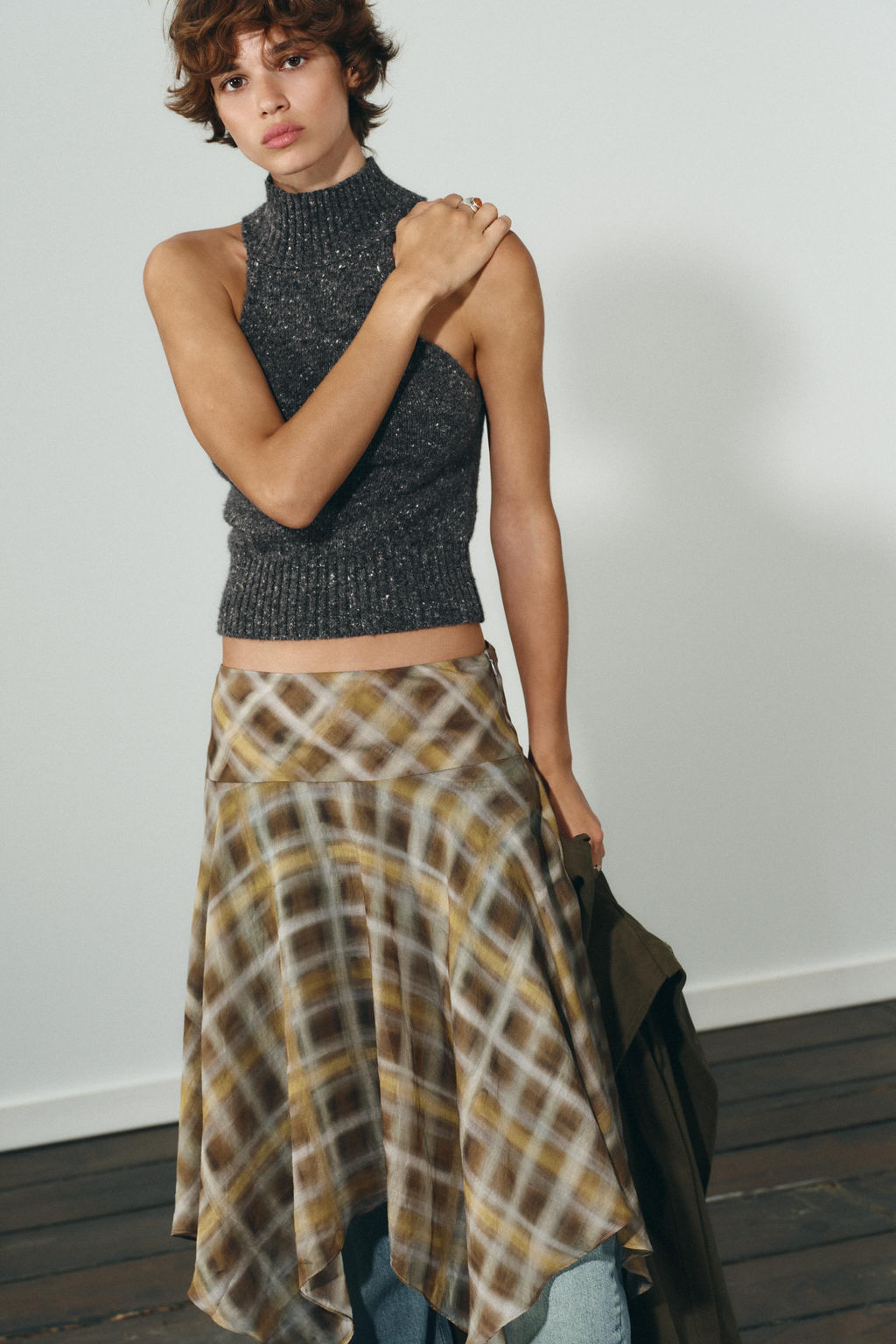 WOOL SLEEVELESS JUMPER WITH SIDE PLEATS - Zara фото 15