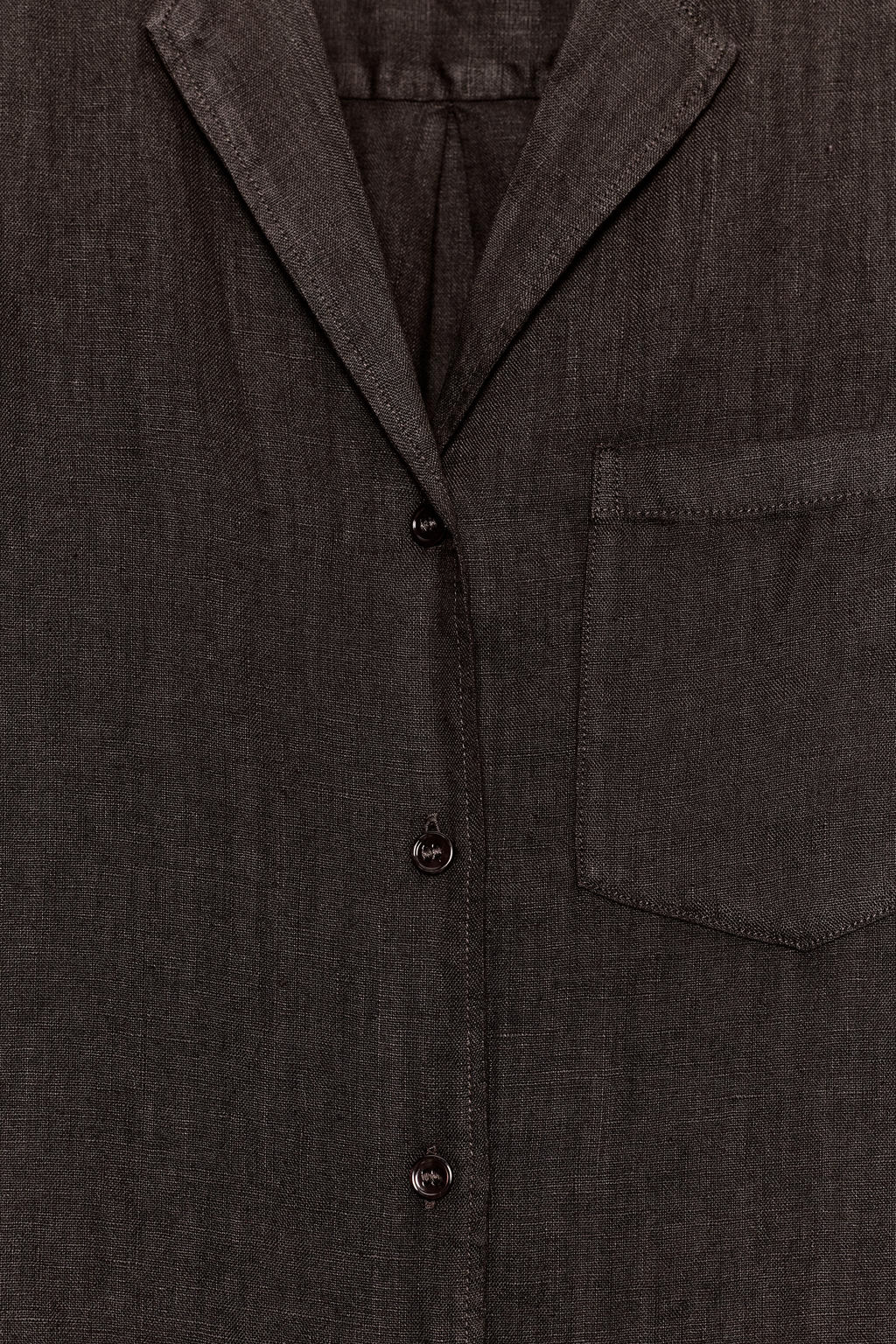 CAMISA LINO BOLSILLO ZW COLLECTION / Marr?n - Zara фото 8