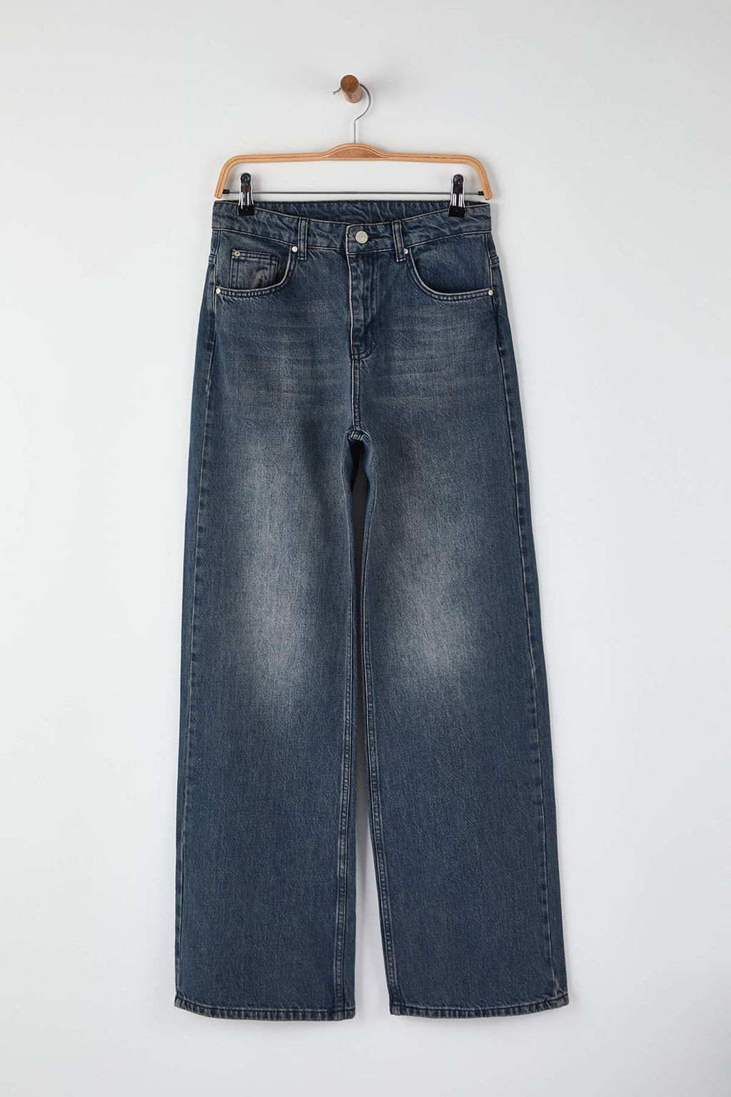Kahverengi Yuksek Bel Genis Paca Wide Leg Jeans TWOAW26JE00119 - Trendyolmilla фото 7