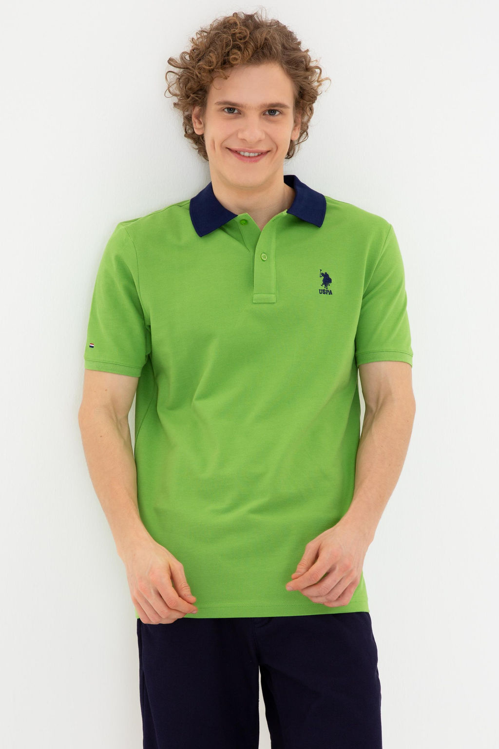 Erkek Elma Ye_ili Polo Yaka Ti__rt