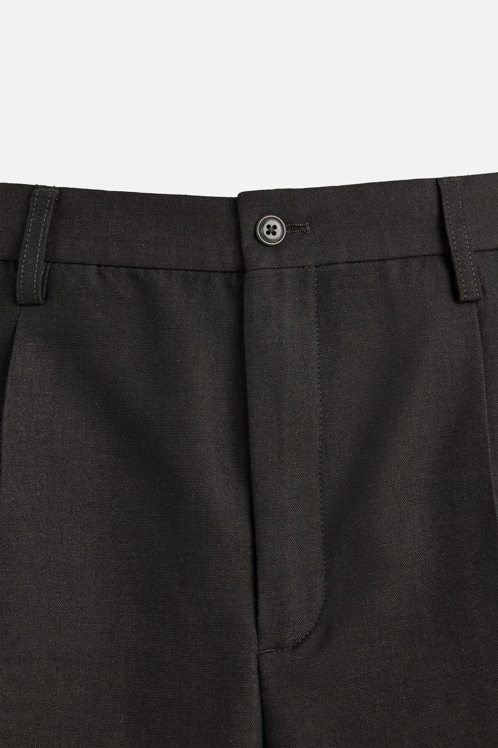 COTTON/WOOL PLEATED TROUSERS - Zara фото 19