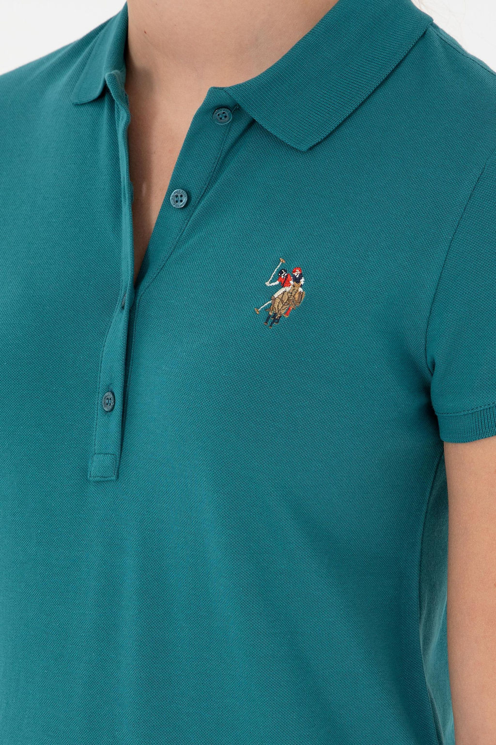 Женская темно-зеленая футболка Неожиданная скидка в корзине - U.s. polo assn фото 14