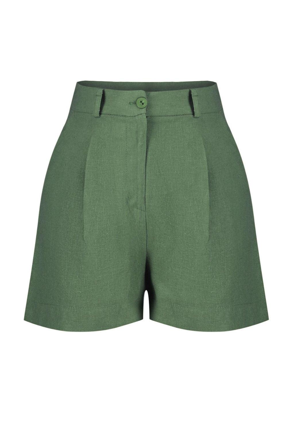 TRENDYOLMILLA Yesil Pile ve Cep Detayl? Pamuk Keten Dokuma Sort TWOSS24SR00064 фото 7