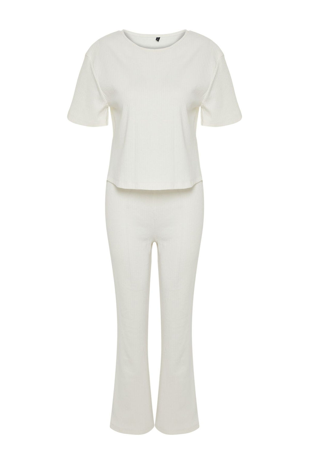 Trendyolmilla Lacivert Slogan Bask?l? Lastik Detayl? Fitilli T-shirt-Pantolon Orme Pijama THMSS21PT1016  фото 7