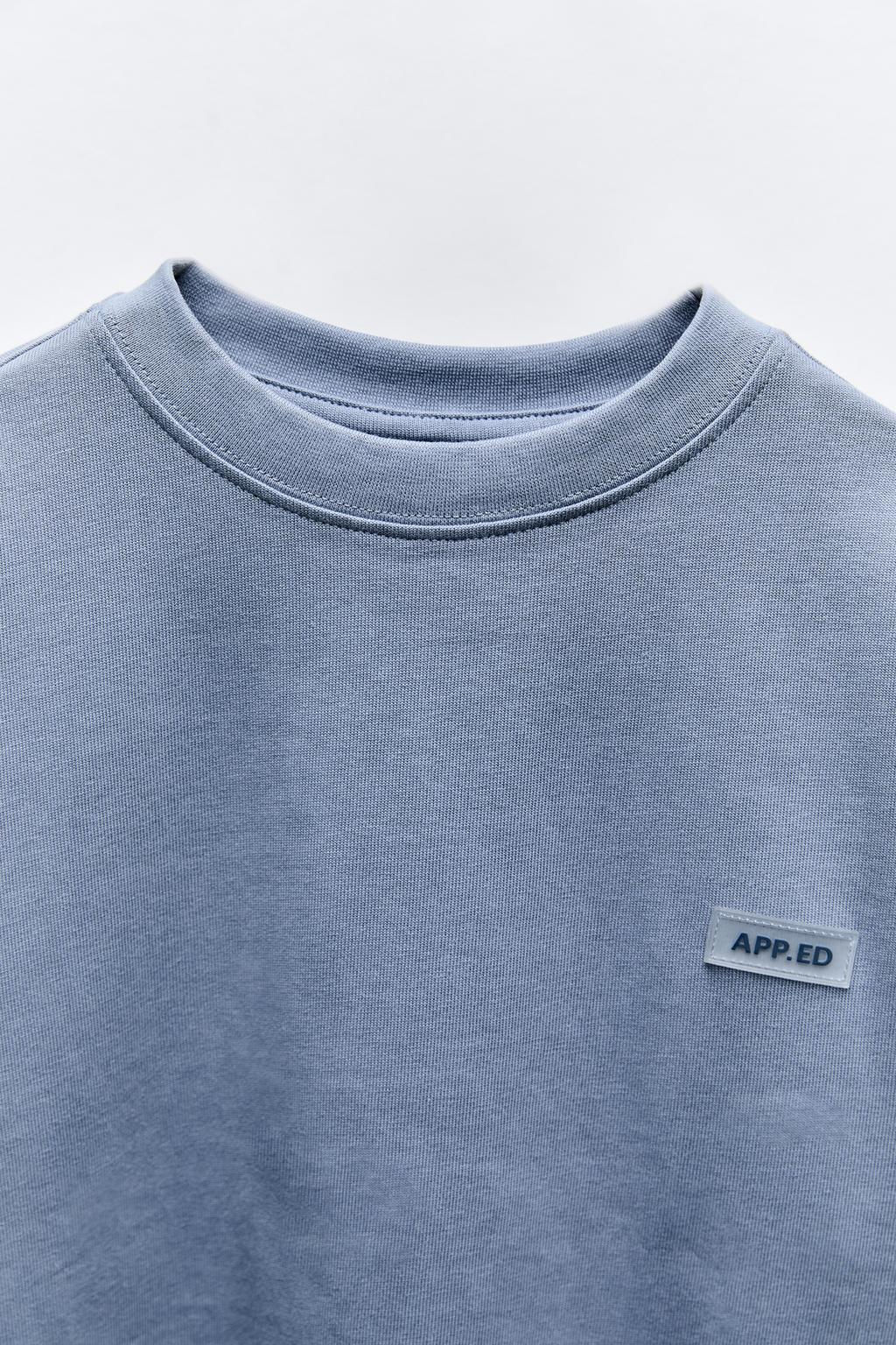 HEAVY JERSEY LABEL T-SHIRT - Zara фото 19