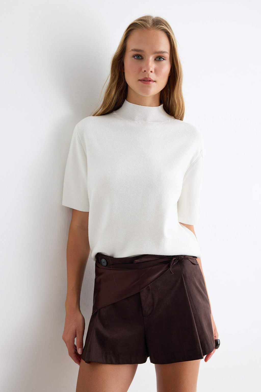 Ekru Premium _plik/_zel _plik Fularl_ Triko Bluz TWOAW27BZ00004 - Trendyolmilla фото 3