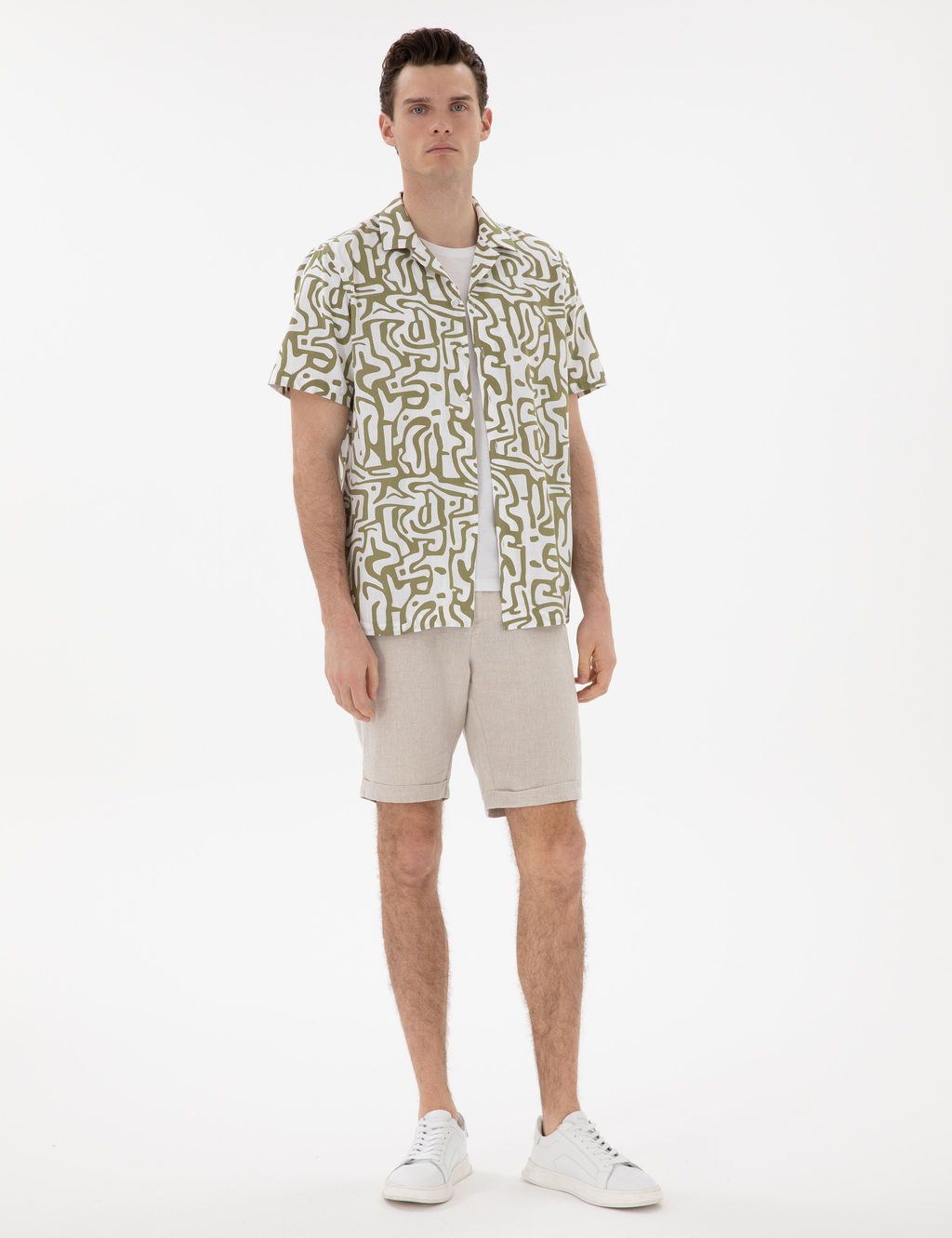 Haki Comfort Fit K_sa Kollu G_mlek - Pierre cardin фото 4