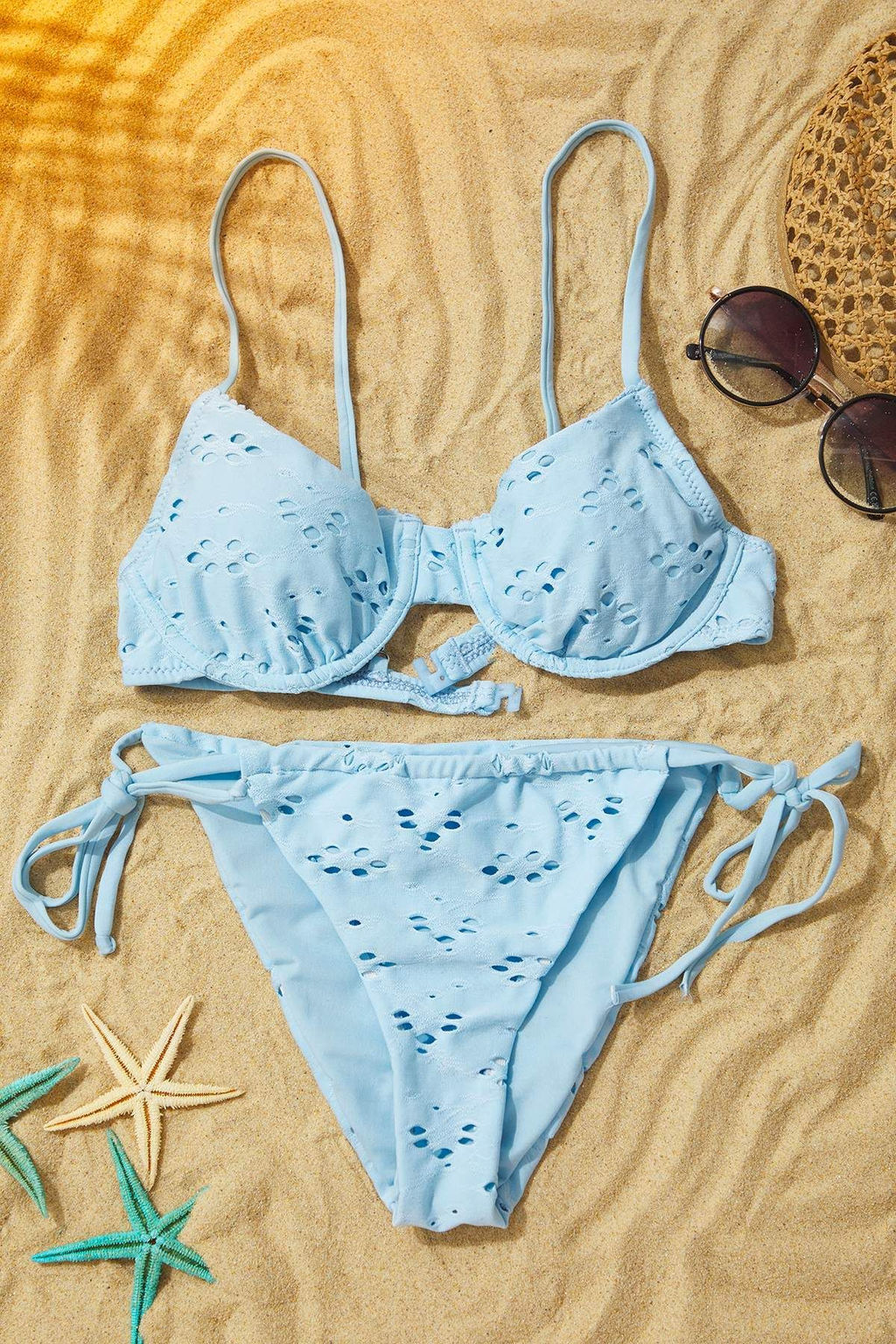 Trendyolmilla Mavi Balconette Dokulu Regular Pretty Bikini Tak?m? TBESS25BT00063  фото 7