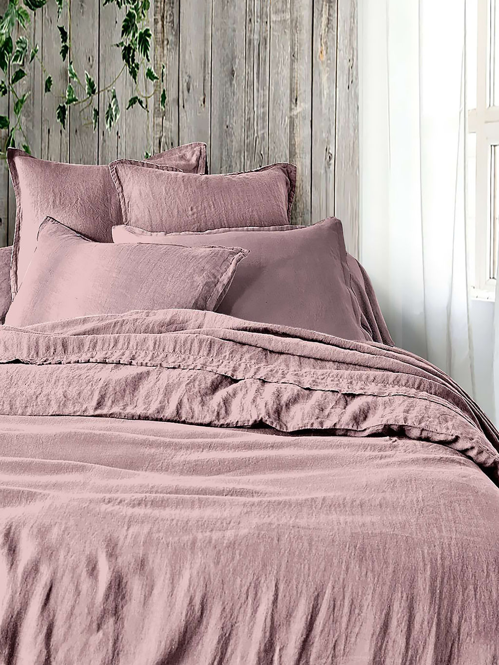 Постельное белье вареный хлопок - Розовый меланж Евро (нав.70х70)