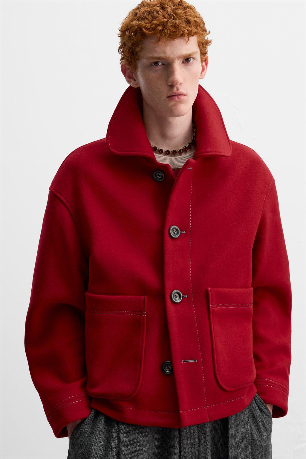 TOPSTITCHED CLOTH JACKET X HARRY LAMBERT - Zara фото 5