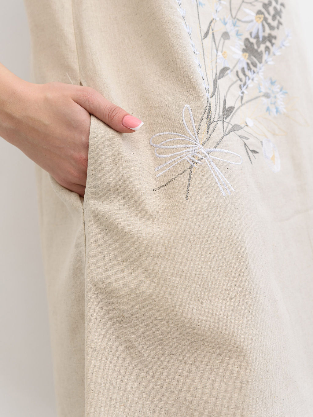 Женское платье полулён 2095 (131) молочный 2095 (131)