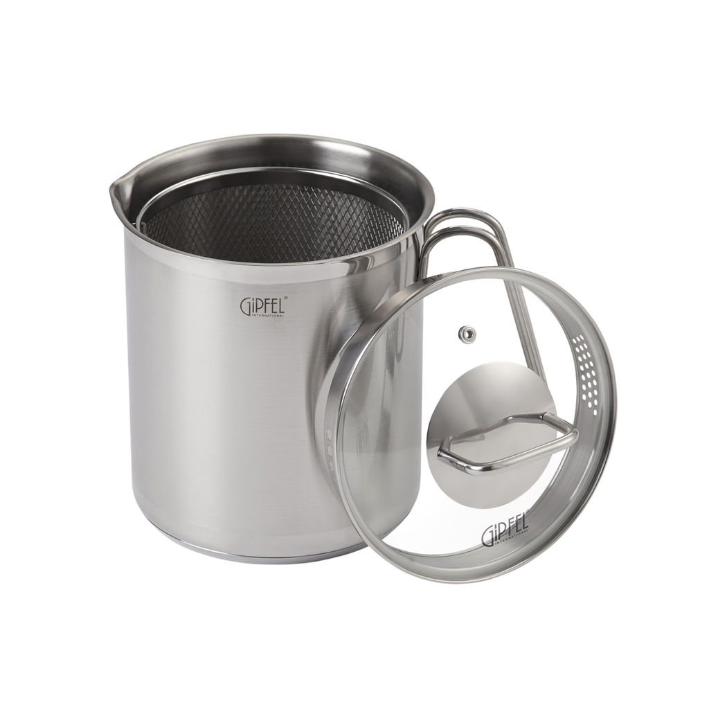 1301 GIPFEL Кастрюля ITUM 16х18см/3,6 л для варки овощей, со съемным ситом, стеклянная крышка с уплотнением Материал: нержавеющая сталь 18/8, капсульной дно. Толщина: 0,6 мм / 3мм  фото 3