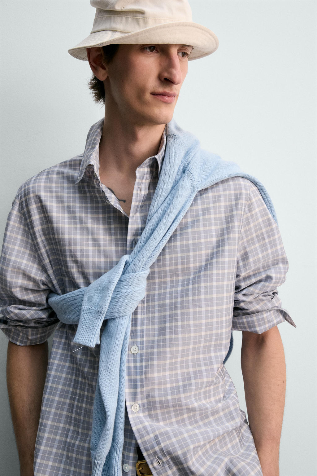 CAMISA CUADROS LIMITED EDITION / Celeste - Zara фото 6